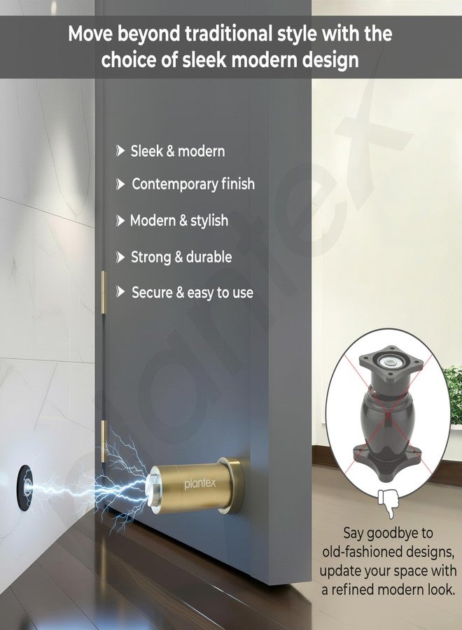 Plantex Door Back Stopper/Door Magnetic Stopper/Stainless Steel Wall Mounted Megnet Door Stops - (Brass Antique) - Image 2